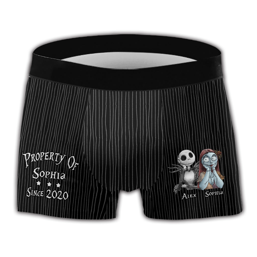 Personalized Men's Boxer Briefs Custom Couple Gift with Names