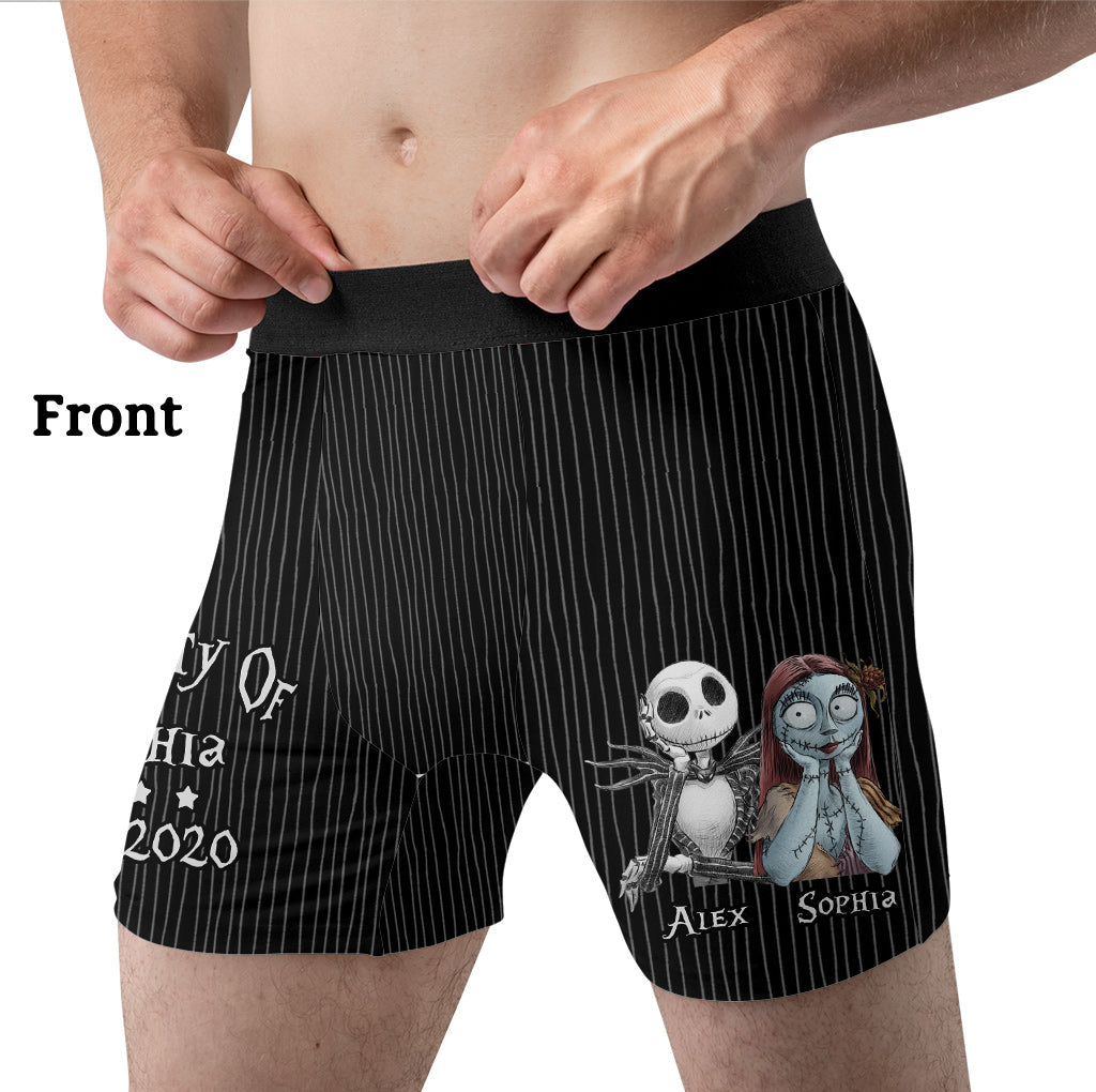 Personalized Men's Boxer Briefs Custom Couple Gift with Names
