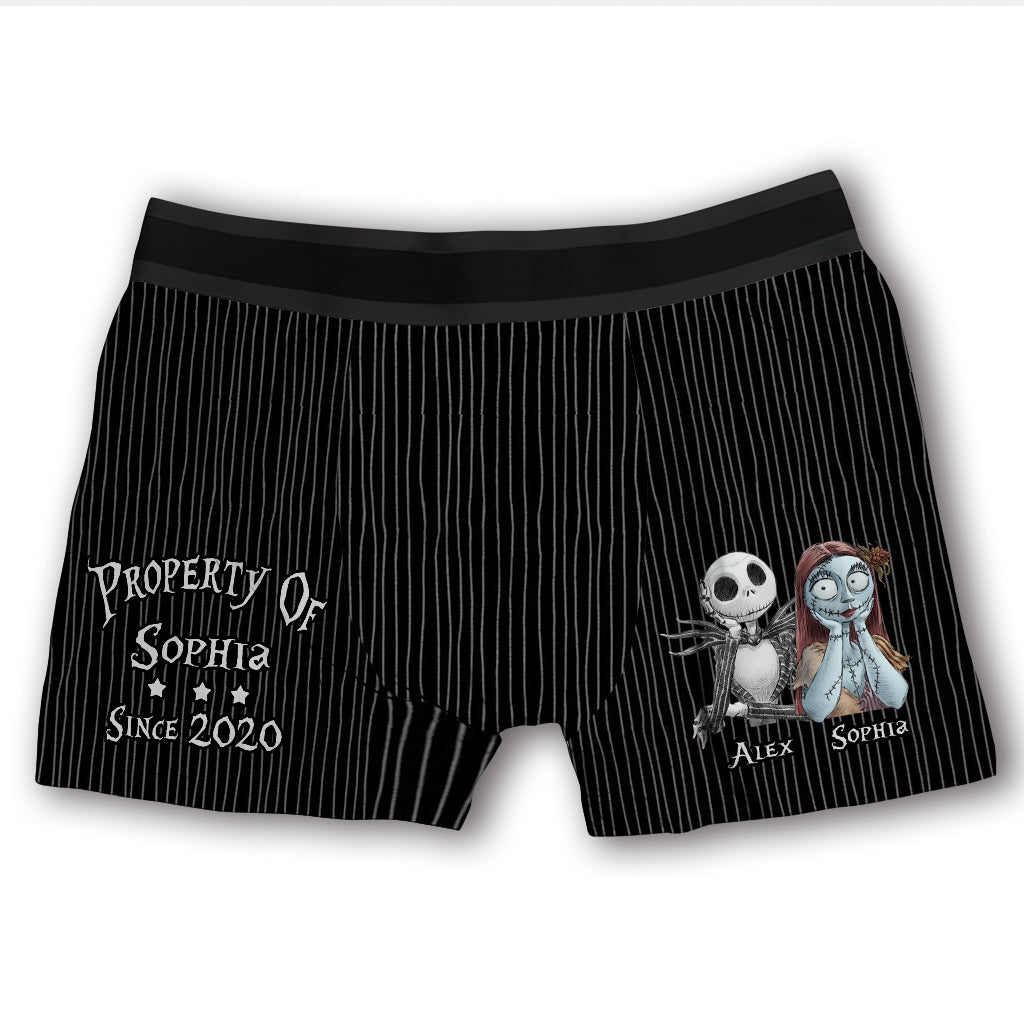 Personalized Men's Boxer Briefs Custom Couple Gift with Names