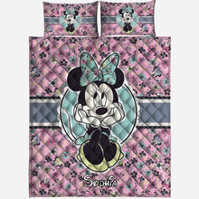 Load image into Gallery viewer, Personalized Minnie Mouse Quilt Set with Pillow Covers for Kids
