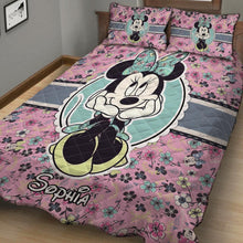 Load image into Gallery viewer, Personalized Minnie Mouse Quilt Set with Pillow Covers for Kids
