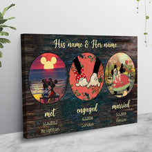 Load image into Gallery viewer, Personalized Engagement Wedding Couple Mouse Poster Custom Name Gift
