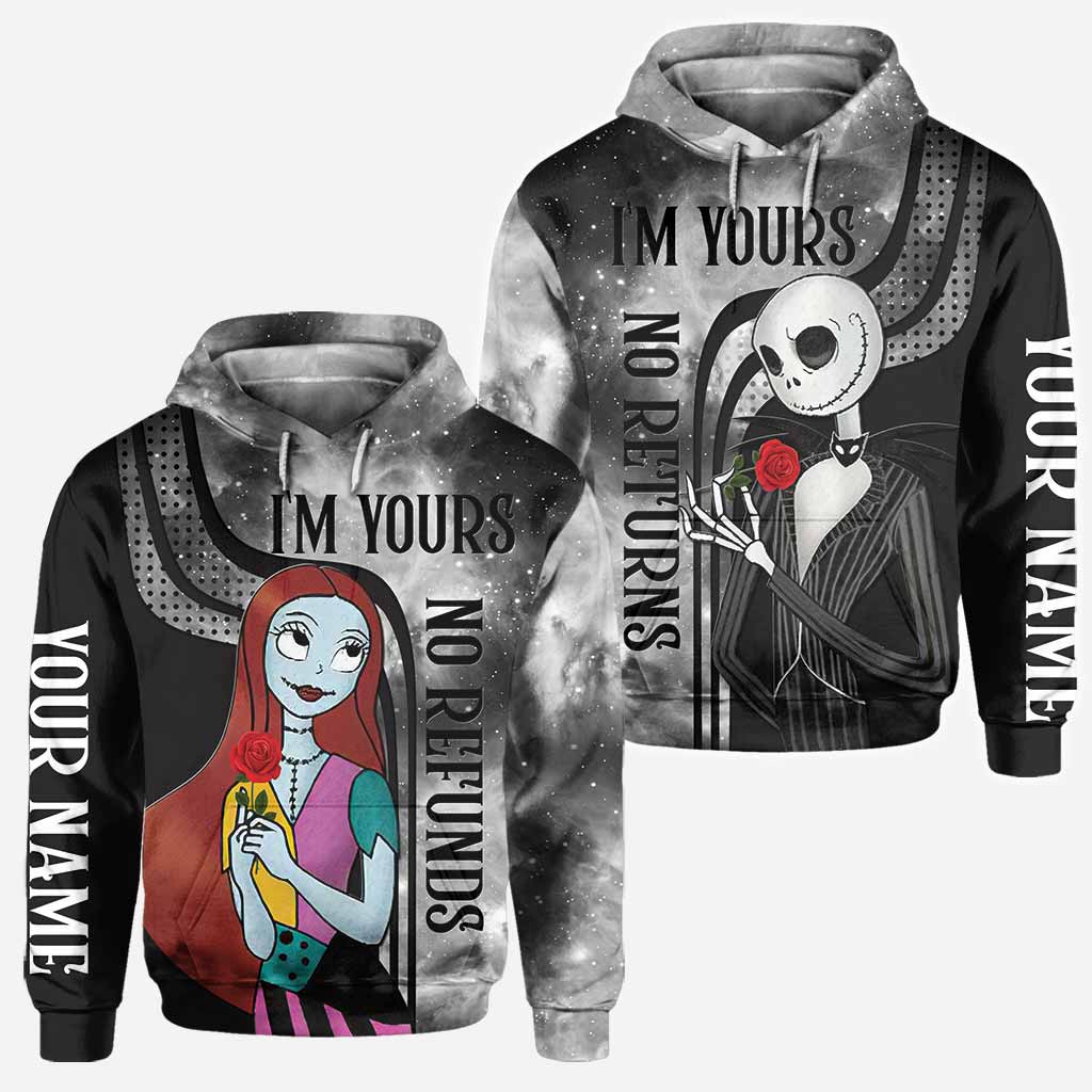 Personalized Nightmare All Over Hoodie for Couples | Custom Name Gift