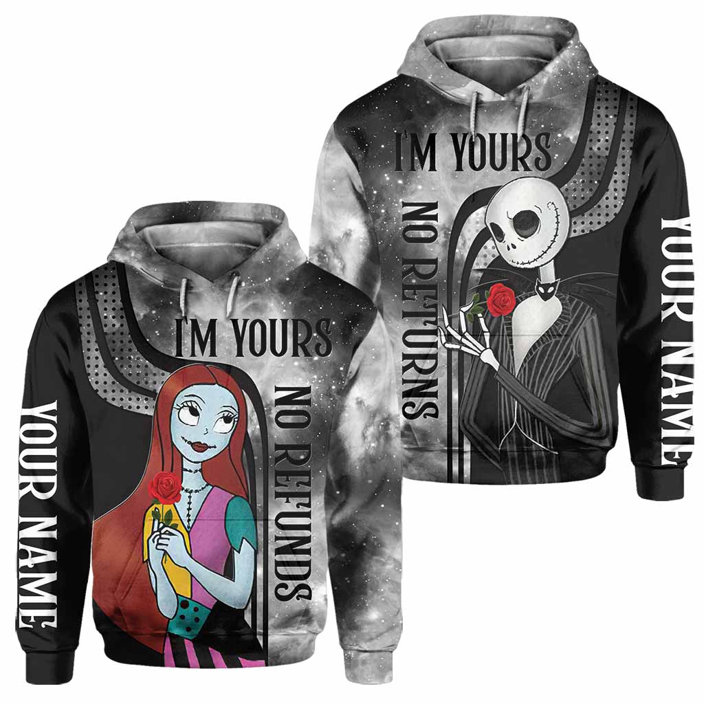 Personalized Nightmare All Over Hoodie for Couples | Custom Name Gift