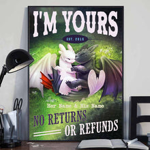 Load image into Gallery viewer, Personalized Dragon Poster Custom Names Unique Gift

