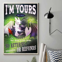 Load image into Gallery viewer, Personalized Dragon Poster Custom Names Unique Gift
