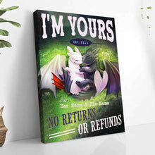 Load image into Gallery viewer, Personalized Dragon Poster Custom Names Unique Gift

