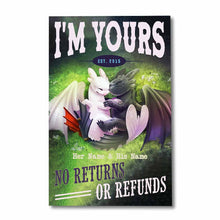 Load image into Gallery viewer, Personalized Dragon Poster Custom Names Unique Gift
