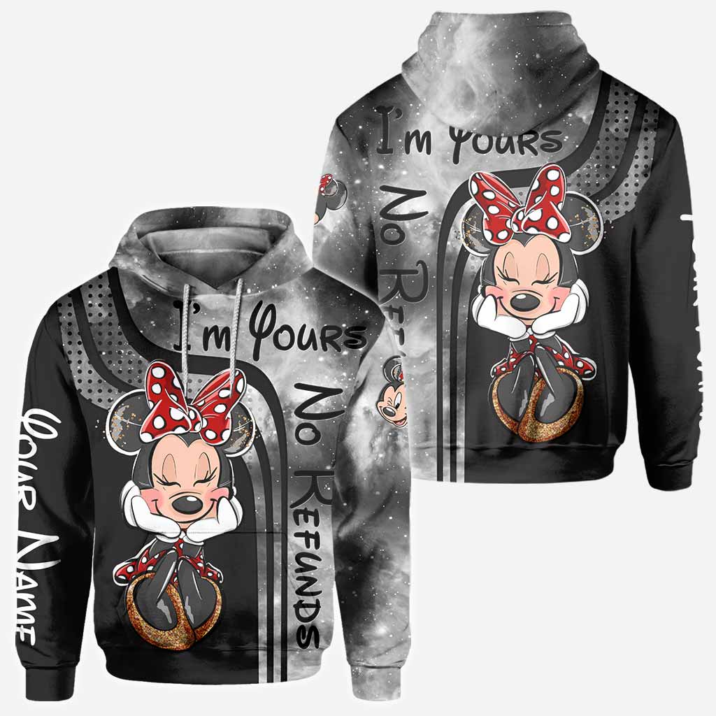 Personalized Mickey Mouse All Over T-shirt and Hoodie Gift for Couples