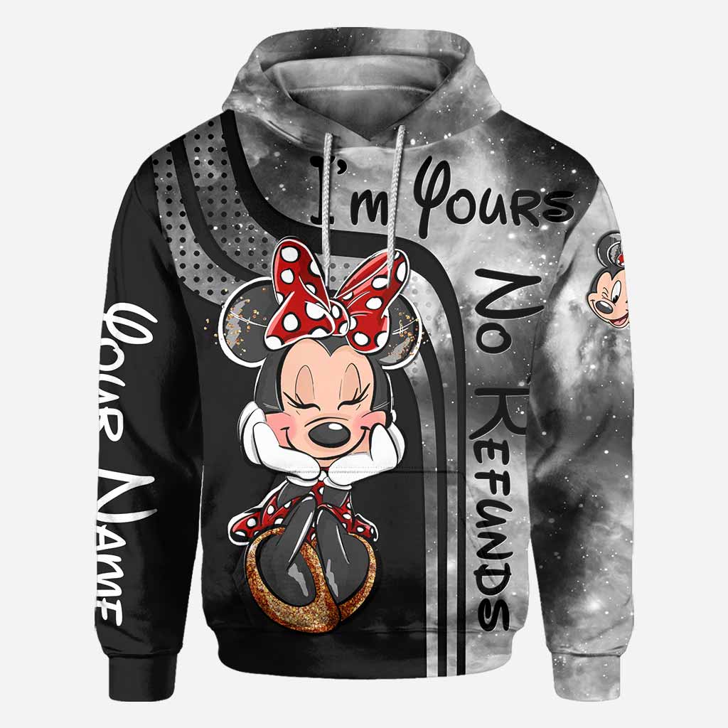 Personalized Mickey Mouse All Over T-shirt and Hoodie Gift for Couples
