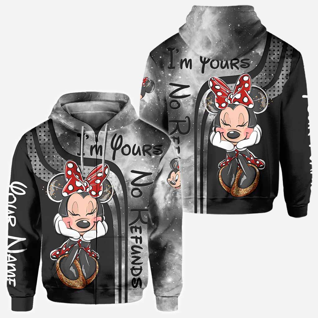 Personalized Mickey Mouse All Over T-shirt and Hoodie Gift for Couples
