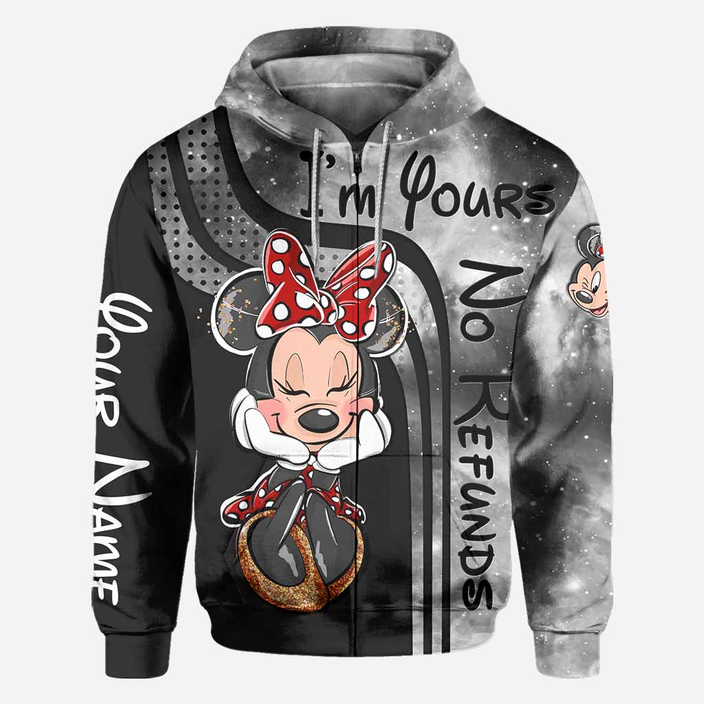 Personalized Mickey Mouse All Over T-shirt and Hoodie Gift for Couples