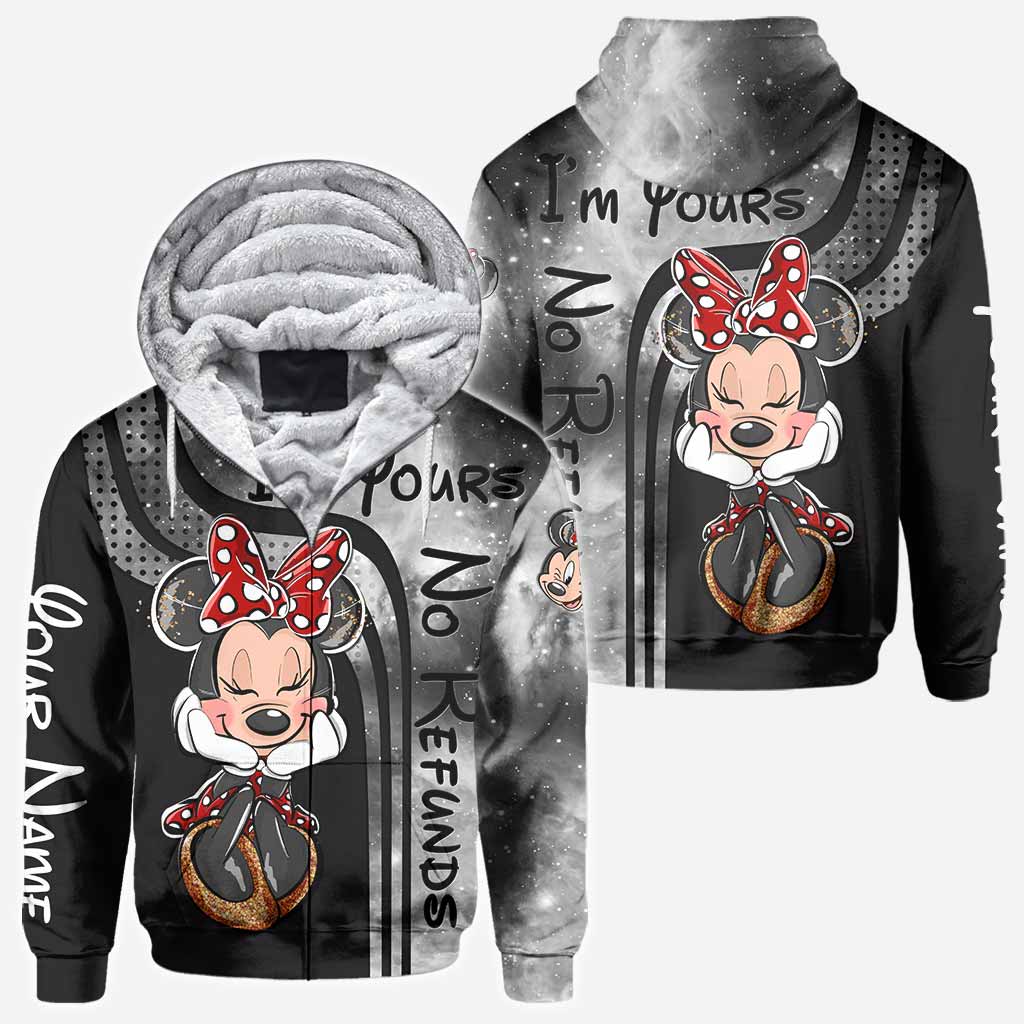 Personalized Mickey Mouse All Over T-shirt and Hoodie Gift for Couples
