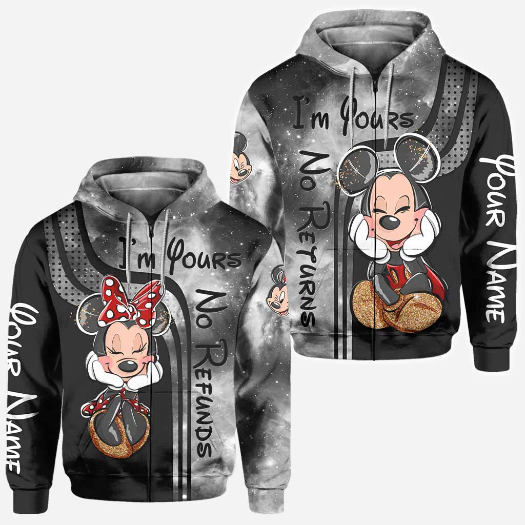 Personalized Mickey Mouse All Over T-shirt and Hoodie Gift for Couples