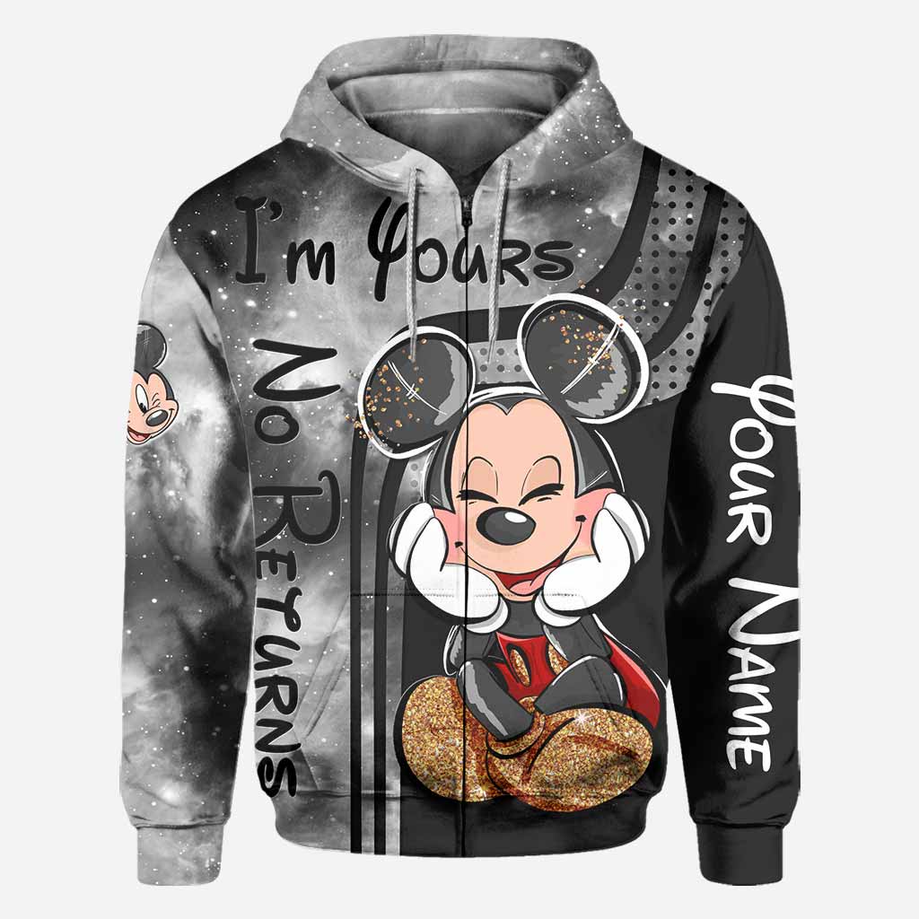 Personalized Mickey Mouse All Over T-shirt and Hoodie Gift for Couples