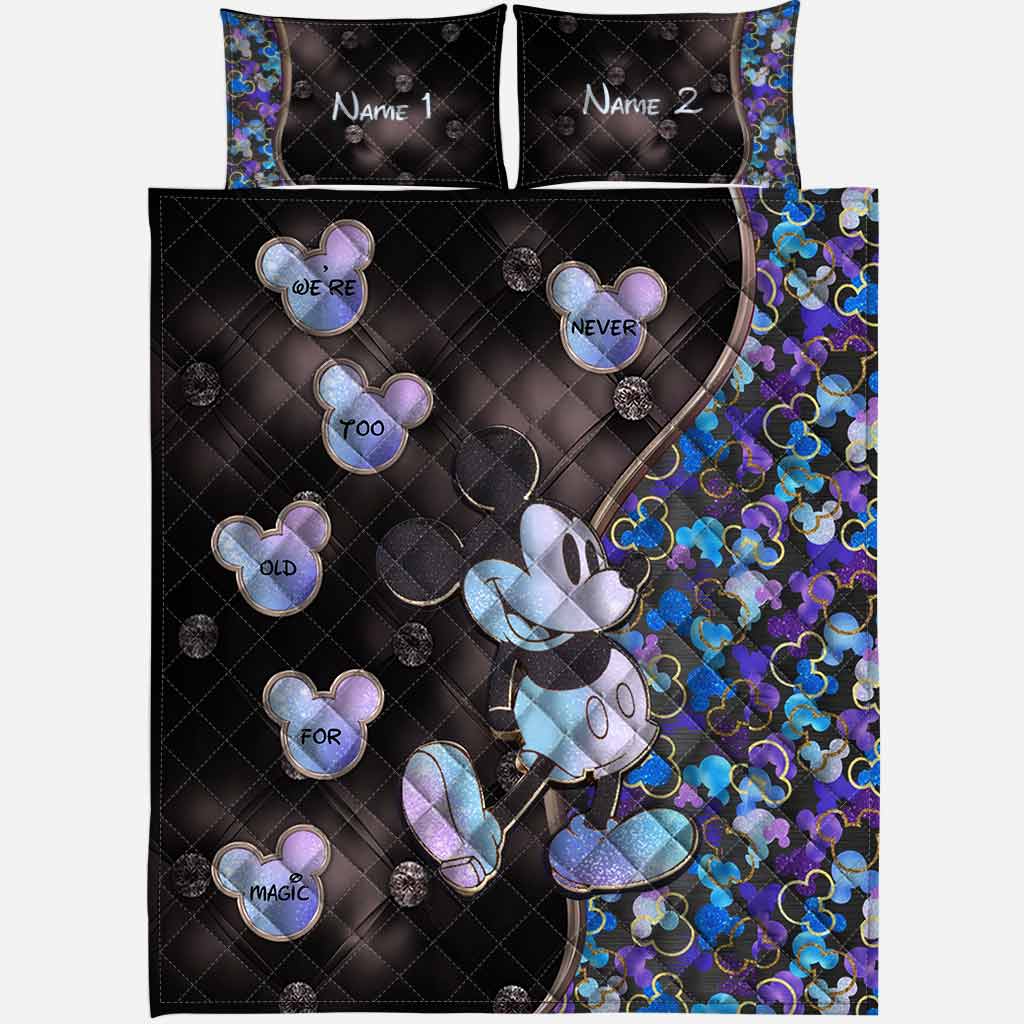 Personalized Mickey Mouse Quilt Set Custom Names 50th Anniversary Gift