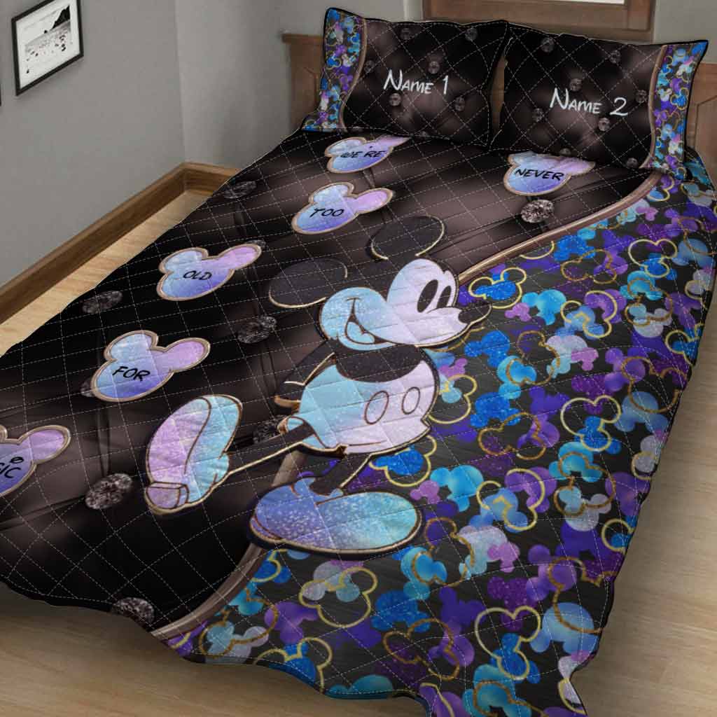 Personalized Mickey Mouse Quilt Set Custom Names 50th Anniversary Gift