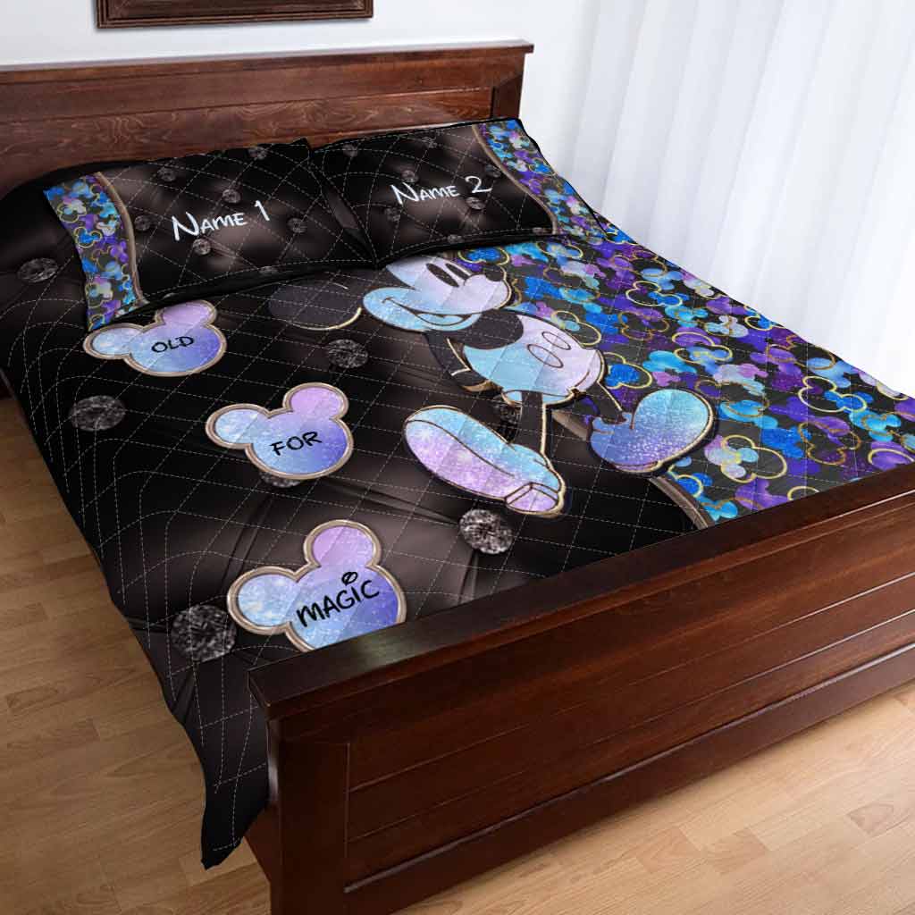 Personalized Mickey Mouse Quilt Set Custom Names 50th Anniversary Gift