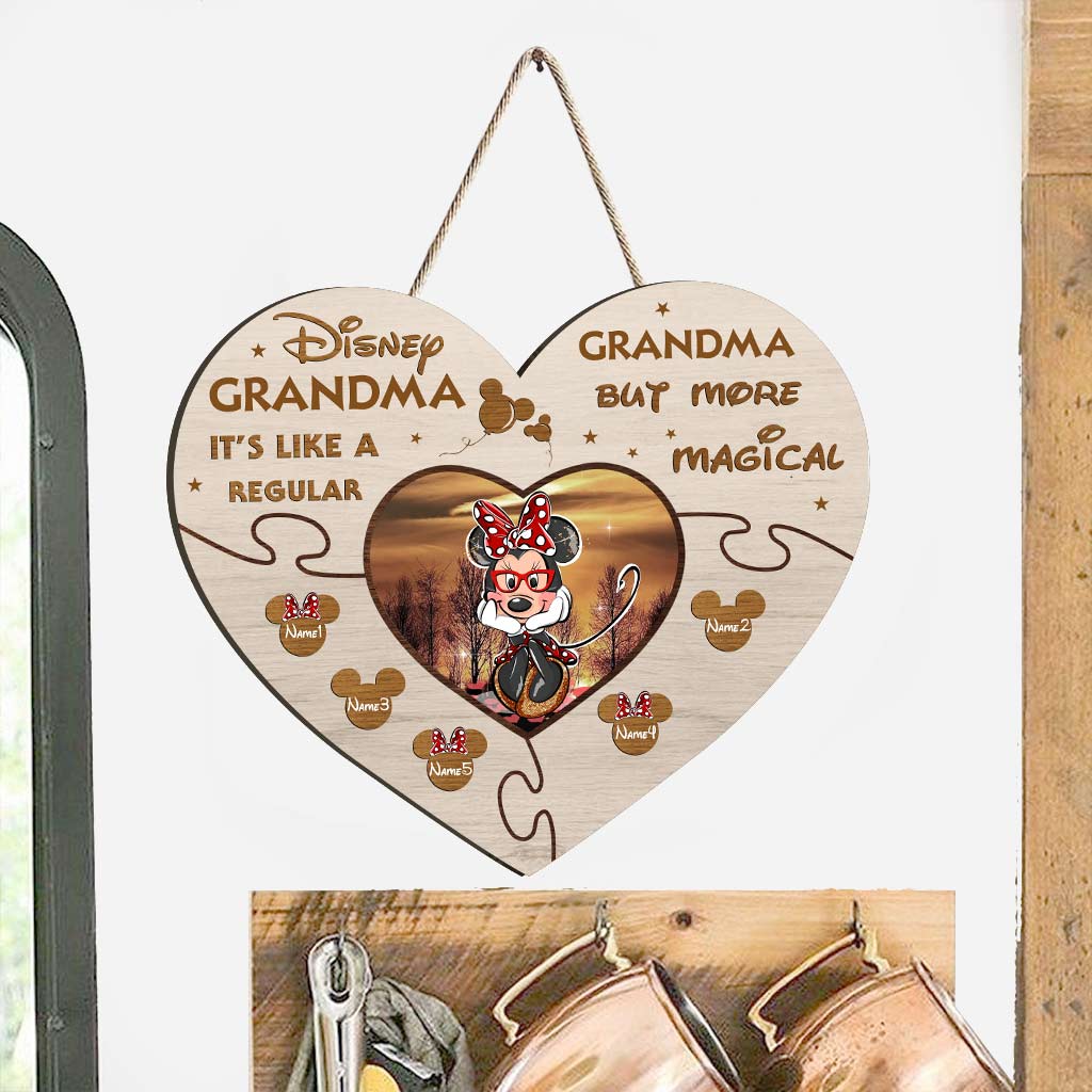 Personalized Wooden Heart Sign for Grandma - Custom Name Gift for Mother's Day