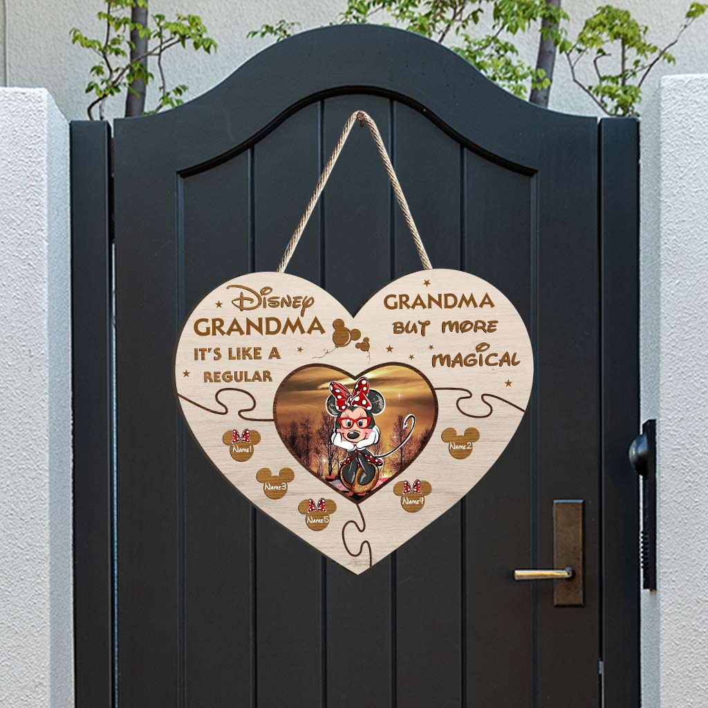 Personalized Wooden Heart Sign for Grandma - Custom Name Gift for Mother's Day