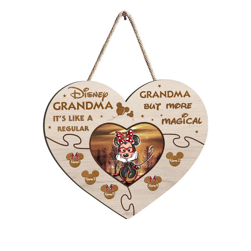 Personalized Wooden Heart Sign for Grandma - Custom Name Gift for Mother's Day