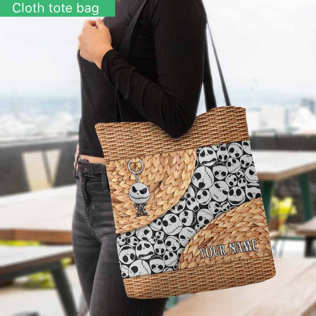 Personalized Nightmare Tote Bag with 3D Skull Pattern for Unique Gift