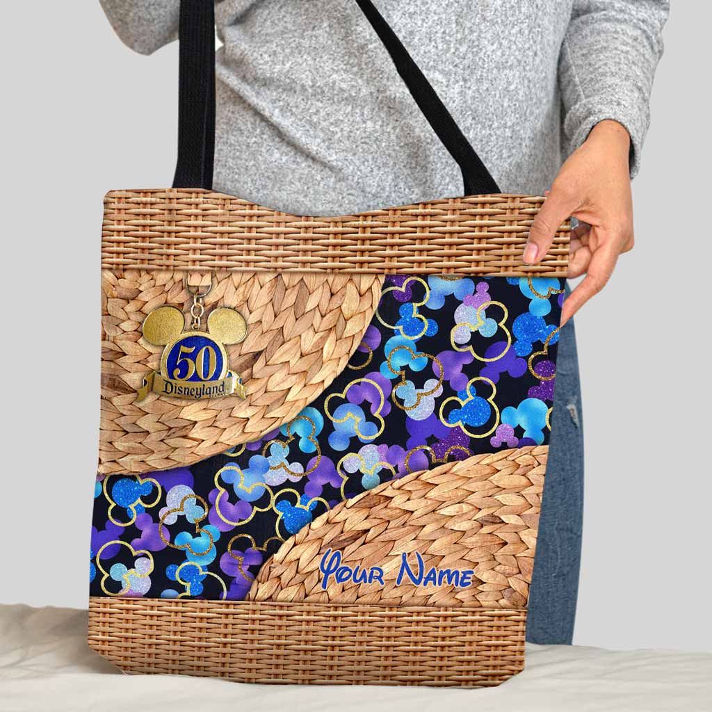 Personalized 50th Anniversary Mouse Ears Tote Bag Custom Name