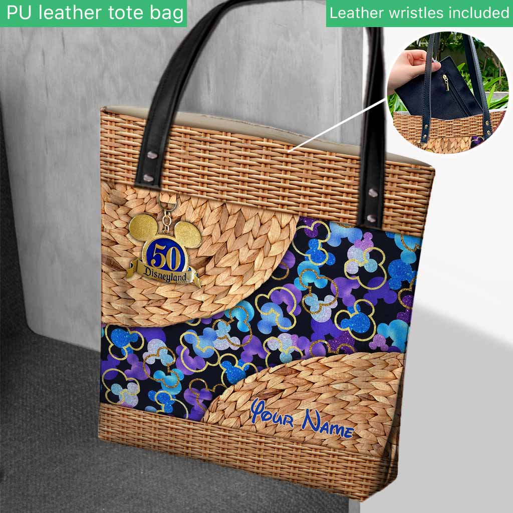 Personalized 50th Anniversary Mouse Ears Tote Bag Custom Name