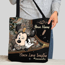 Load image into Gallery viewer, Personalized Teacher Tote Bag with Custom Name &amp; Design
