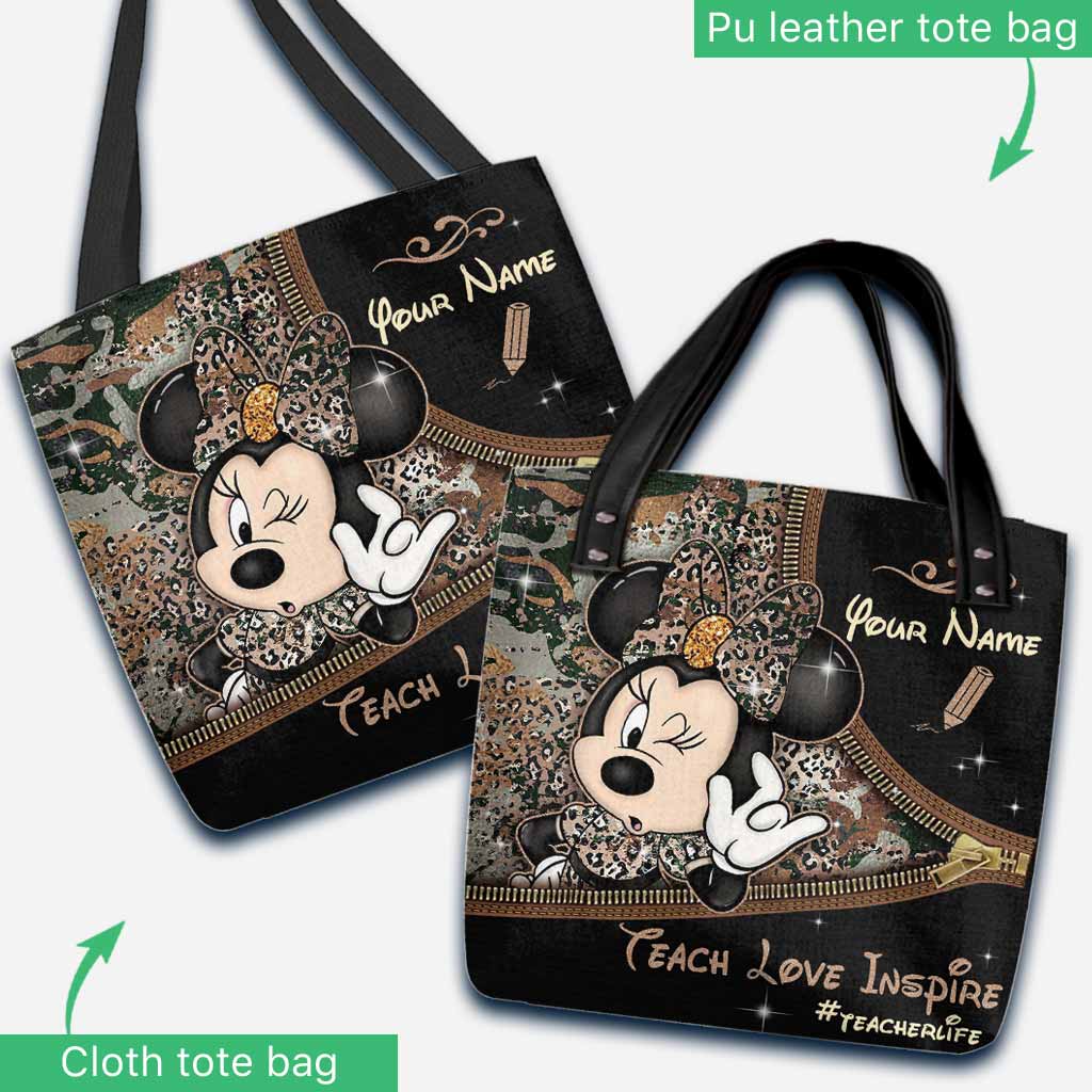 Personalized Teacher Tote Bag with Custom Name & Design