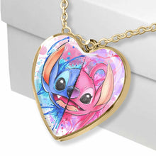 Load image into Gallery viewer, Personalized Heart Pendant Necklace Custom Couple Gift for Disney Fans
