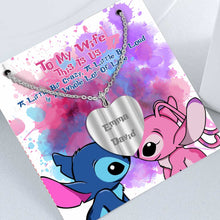 Load image into Gallery viewer, Personalized Heart Pendant Necklace Custom Couple Gift for Disney Fans
