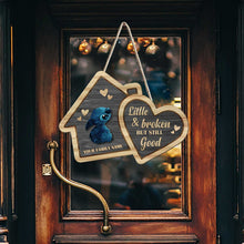 Load image into Gallery viewer, Personalized Family Wood Sign Little &amp; Broken Home Decor Gift
