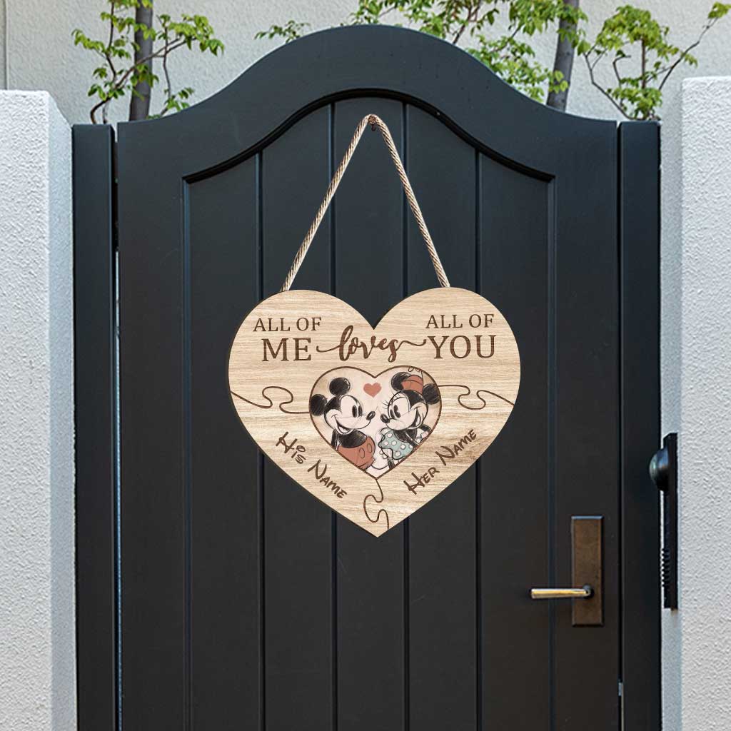 Personalized Heart-Shaped Wood Sign Custom Names Romantic Gift