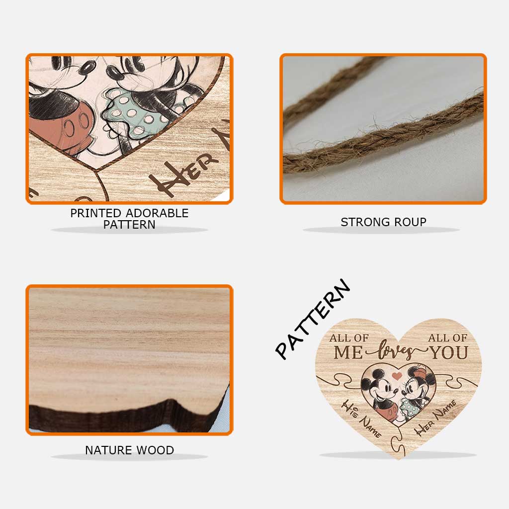 Personalized Heart-Shaped Wood Sign Custom Names Romantic Gift