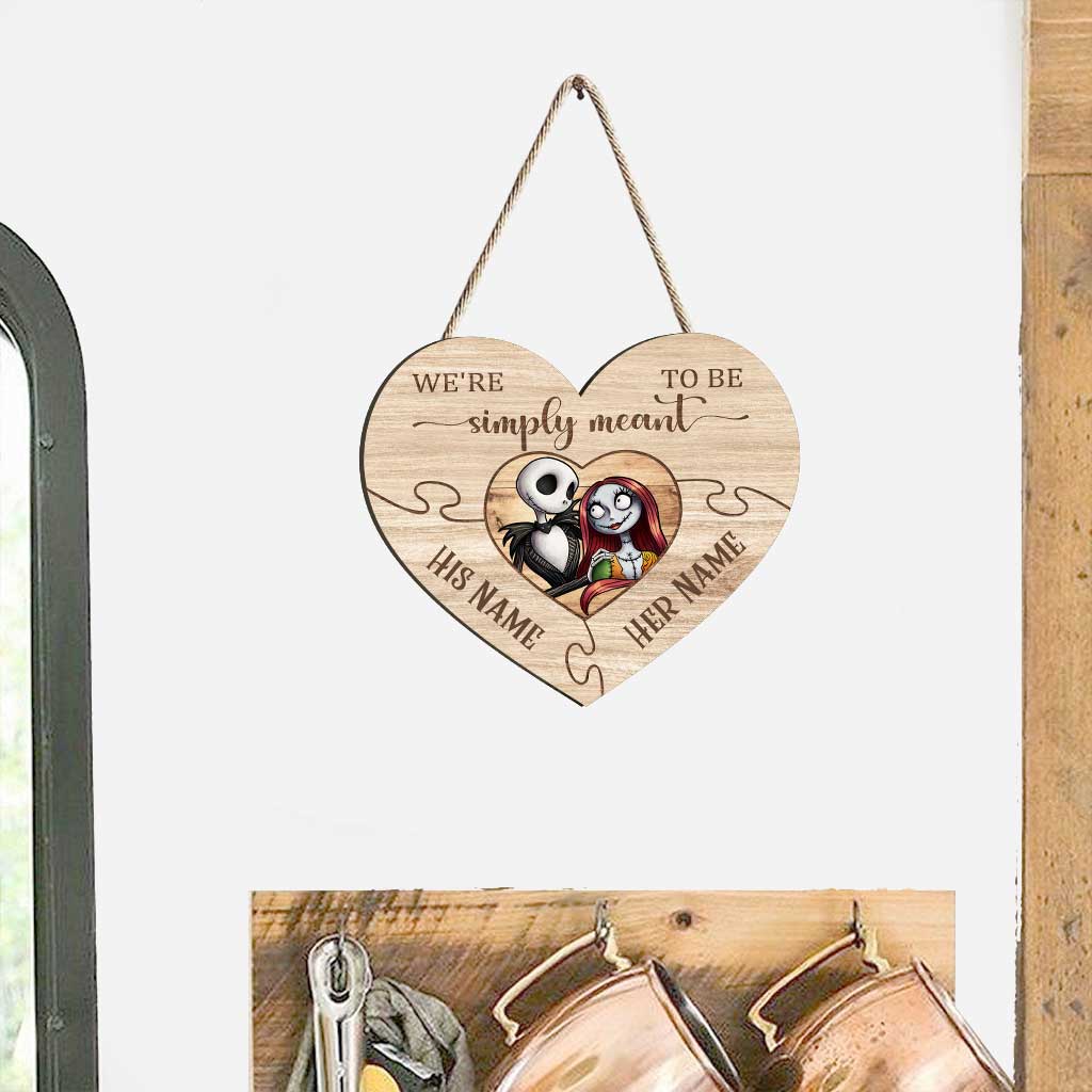 Personalized Puzzle Heart Wood Sign Custom Names Gift for Couple