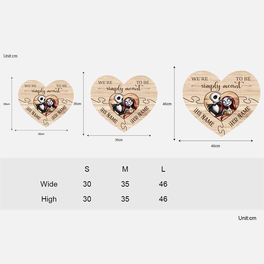 Personalized Puzzle Heart Wood Sign Custom Names Gift for Couple