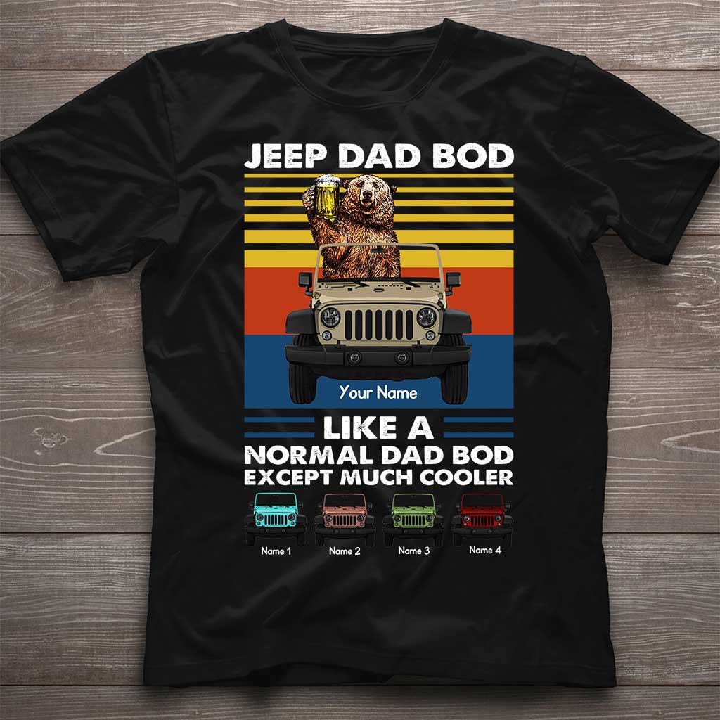 Personalized Jeep Dad Bod T-shirt & Hoodie Custom Name Gift
