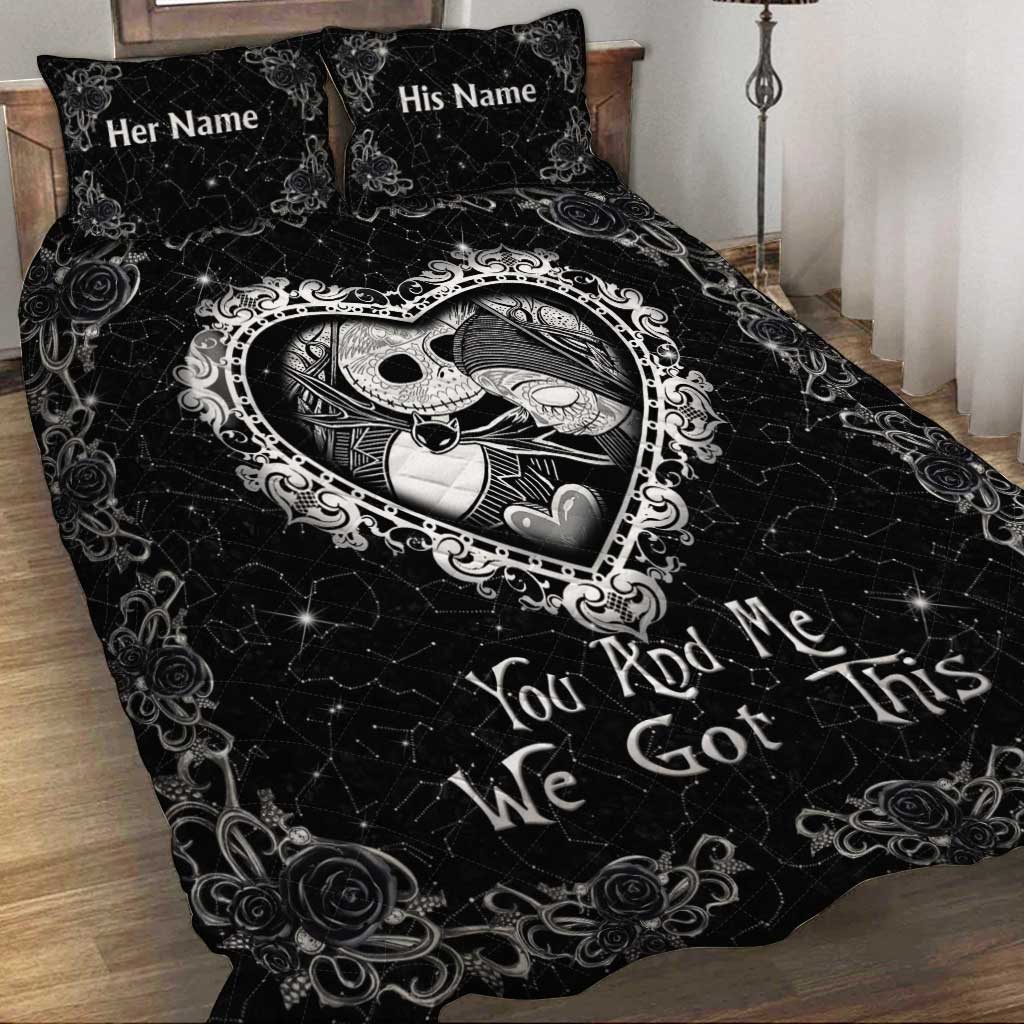 Personalized Nightmare Quilt Set Custom Names for Couples