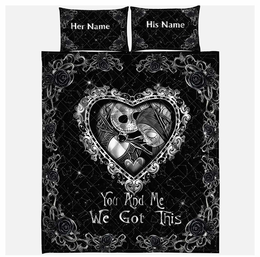Personalized Nightmare Quilt Set Custom Names for Couples