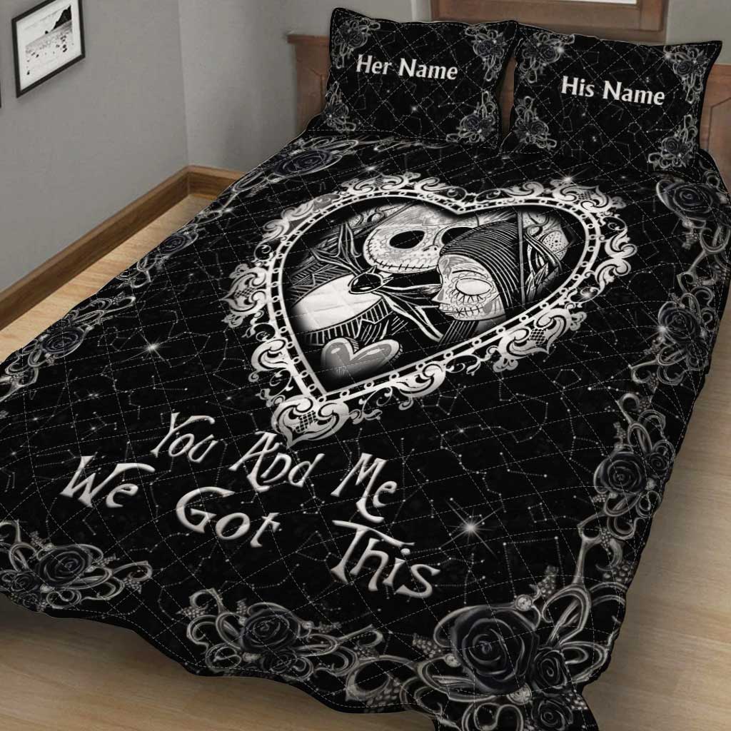 Personalized Nightmare Quilt Set Custom Names for Couples