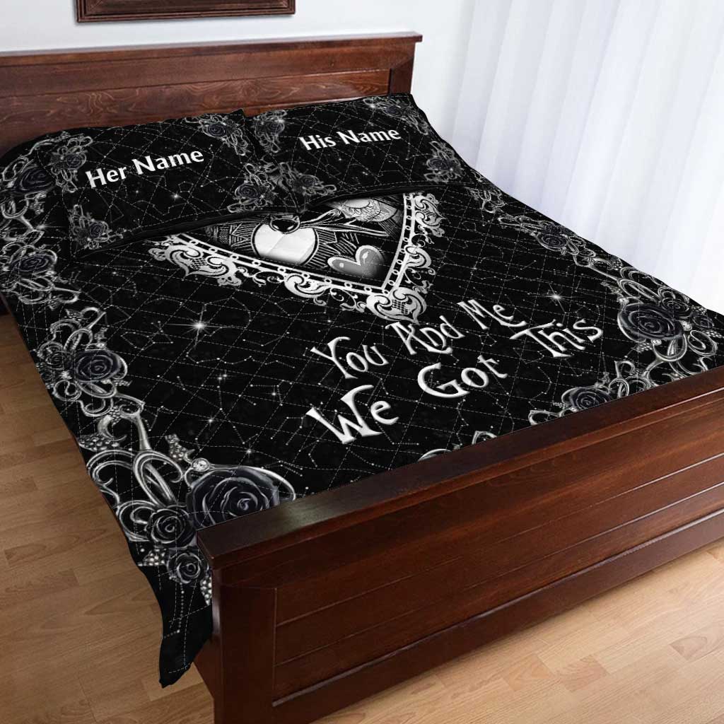 Personalized Nightmare Quilt Set Custom Names for Couples
