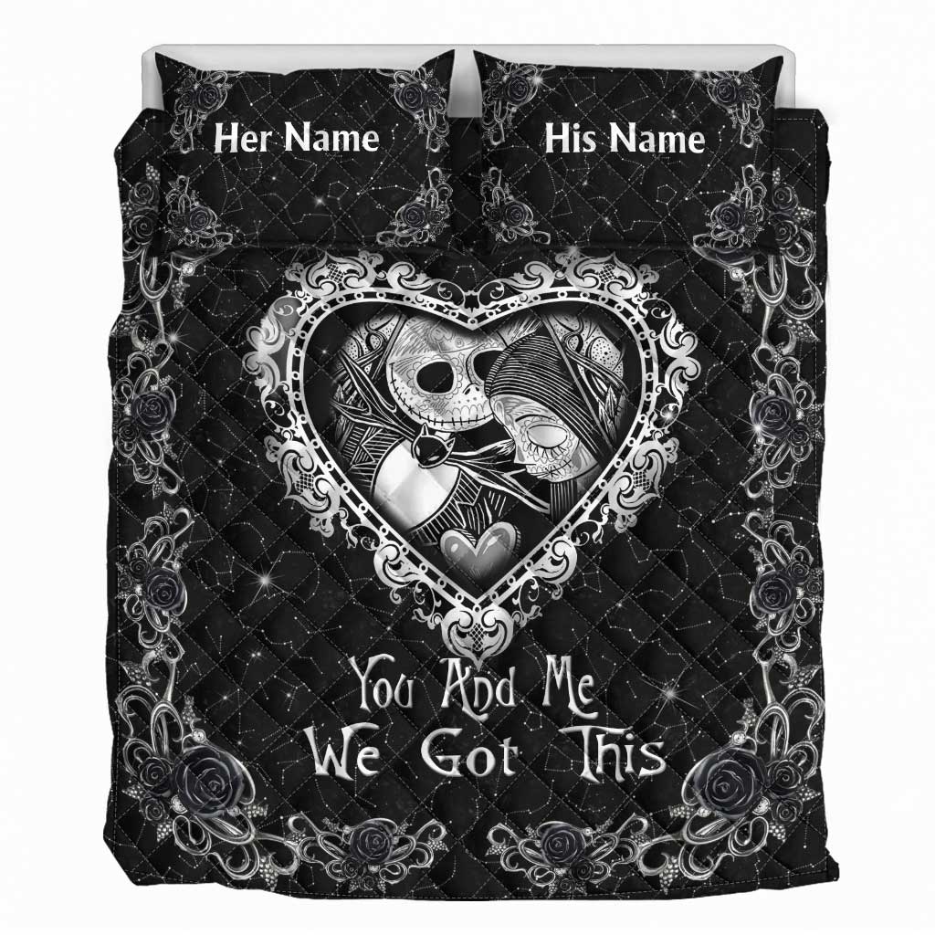 Personalized Nightmare Quilt Set Custom Names for Couples