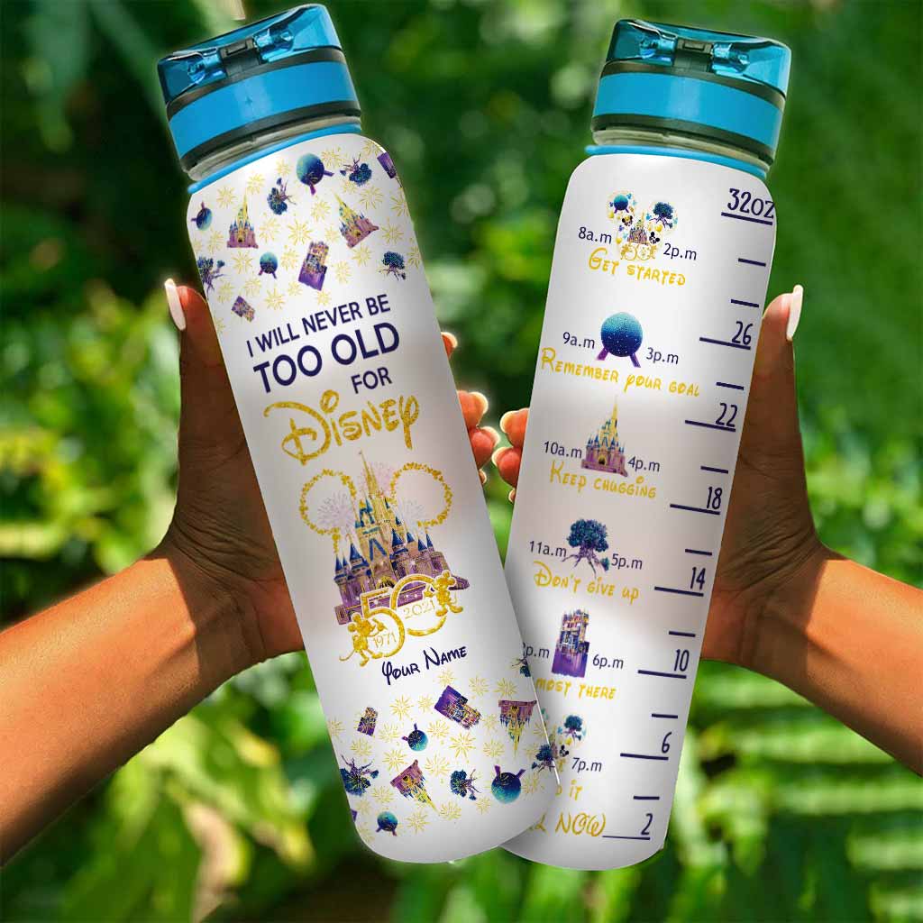 Personalized Disney Water Tracker Bottle Custom Name Gift