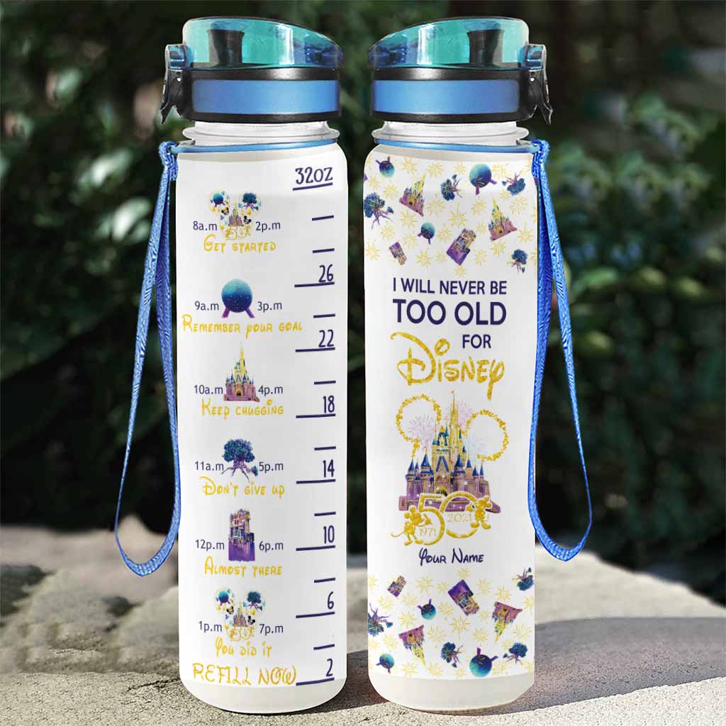 Personalized Disney Water Tracker Bottle Custom Name Gift