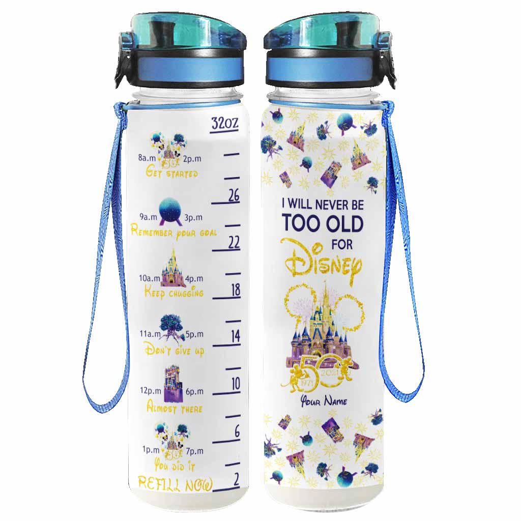 Personalized Disney Water Tracker Bottle Custom Name Gift