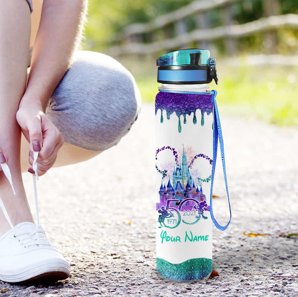 Personalized Water Tracker Bottle Custom Name 50th Birthday Gift