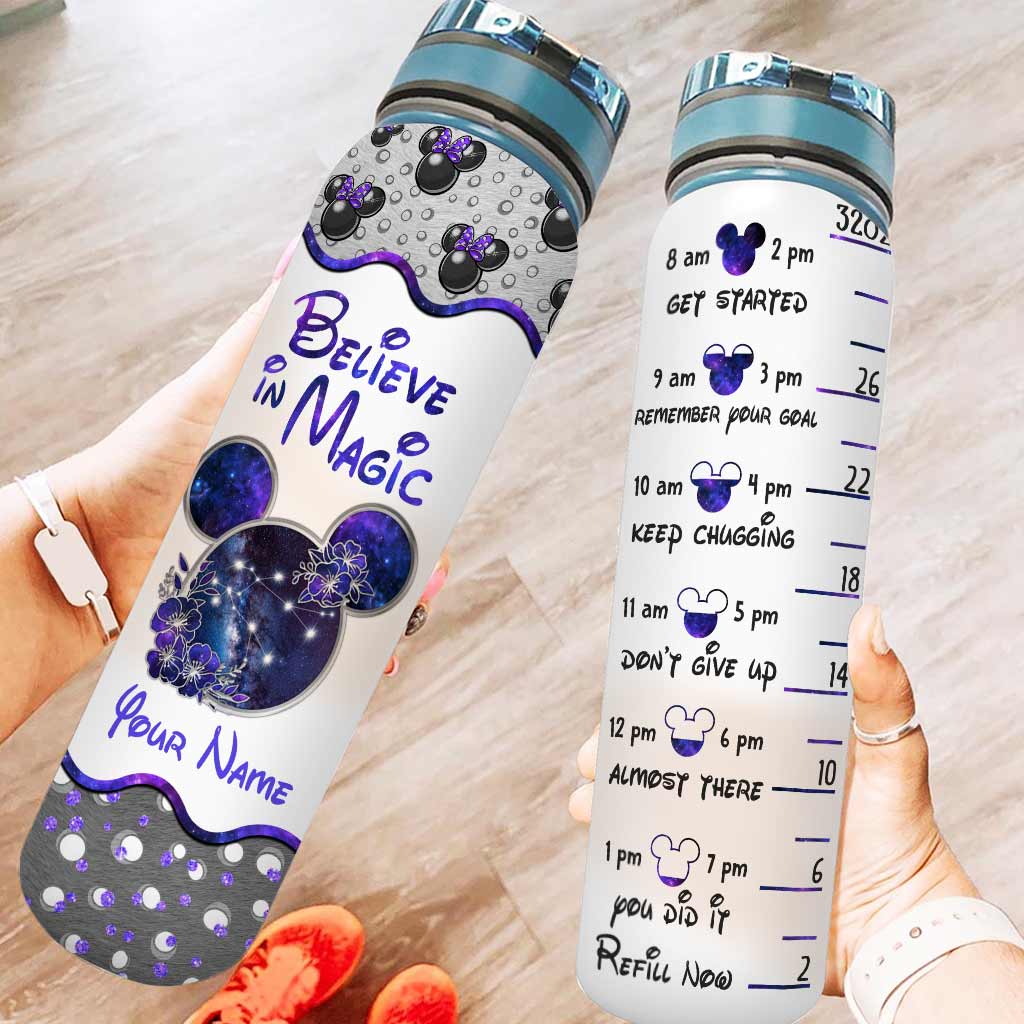 Personalized Water Tracker Bottle for Kids - Believe in Magic Theme