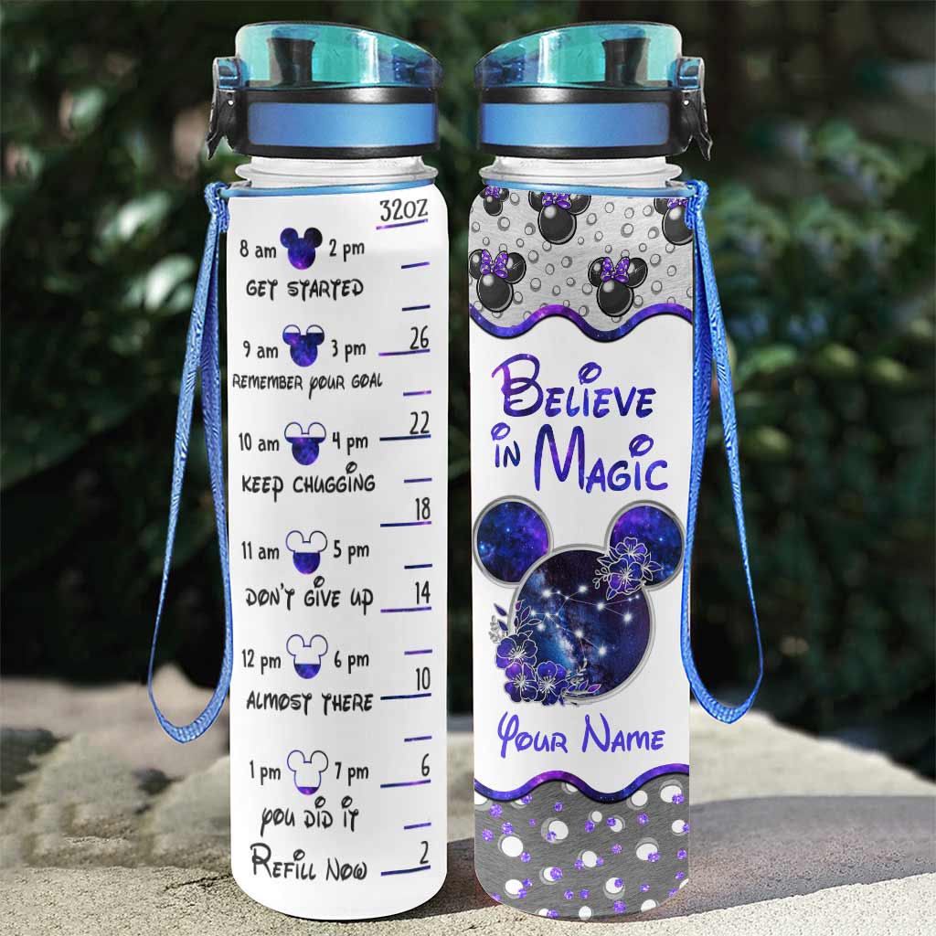 Personalized Water Tracker Bottle for Kids - Believe in Magic Theme
