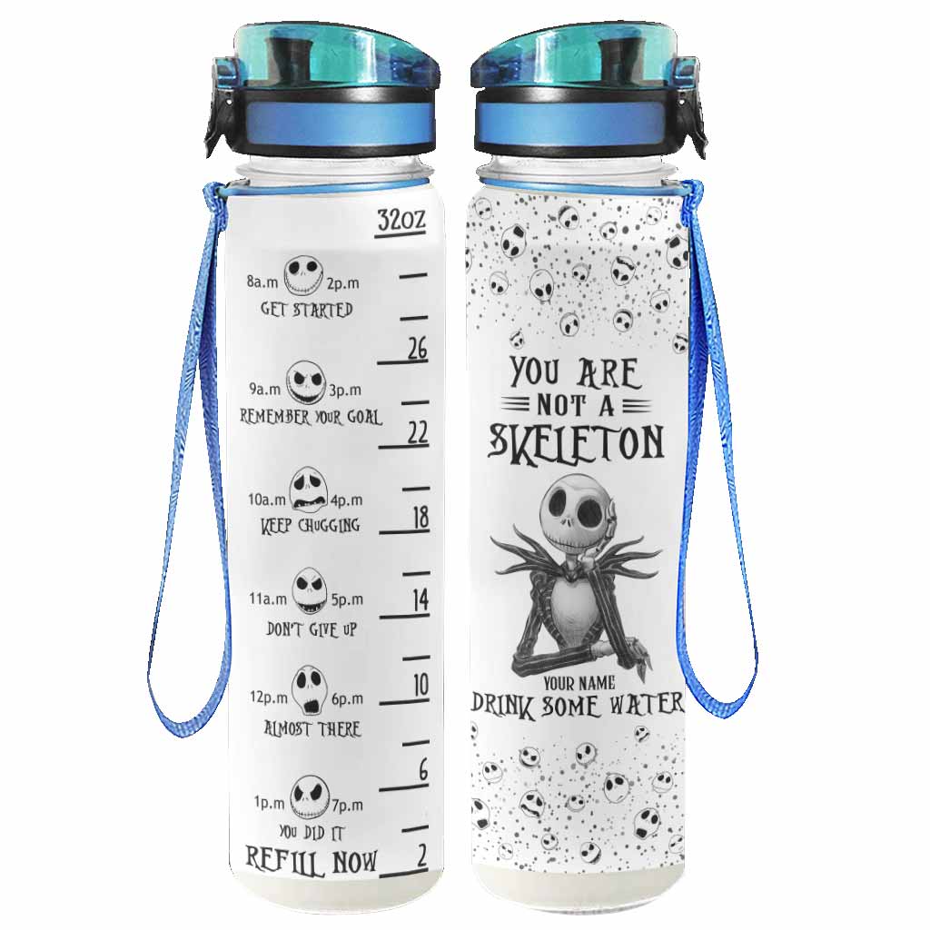 Personalized Nightmare Water Tracker Bottle Custom Name Gift
